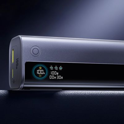8. Baseus EnerGeek GR11 10000mAh 100W Powerbank mit einziehbarem Kabel – Grau