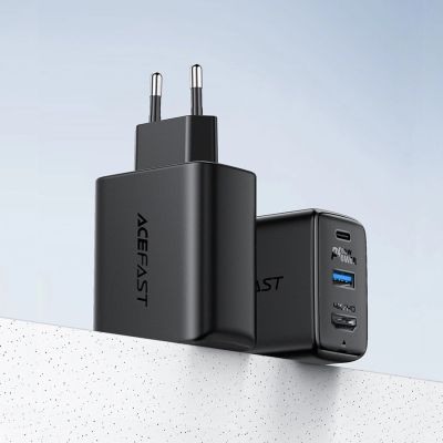 6. Acefast 2in1 Ladegerät GaN 65W USB Type C / USB, Adapter HDMI Adapter 4K 60Hz (Set mit Kabel) schwarz (A17 schwarz)