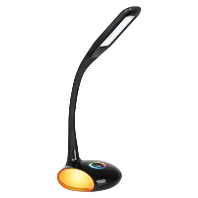 Moderne, mehrfarbige RGB-LED-Schreibtischlampe Activejet VENUS RGB schwarz mit Nachtlichtfunktion