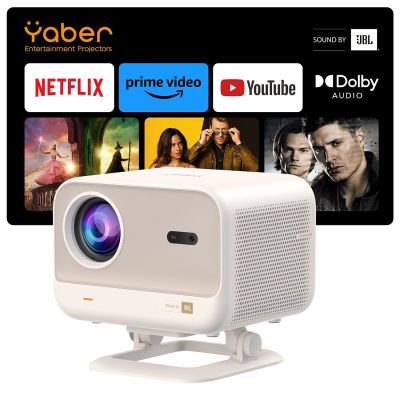 9. Yaber L2 Plus LCD FullHD 1080p Multimedia-Projektor mit JBL-Lautsprechern - Beige