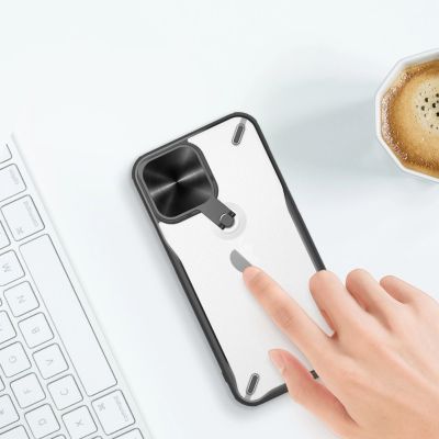 15. Nillkin Cyclops Case robuste Hülle mit Kameraabdeckung und faltbarem Ständer iPhone 13 Pro schwarz
