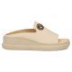 3. Beige Leder-Keilsandalen für Damen, Modell Filippo DK7758