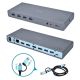 i-tec CADUAL4KDOCK Kabelgebundene Dockingstation USB 3.2 Gen 1 (3.1 Gen 1) Typ-C Schwarz, Türkis
