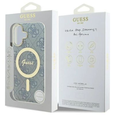 8. Guess IML 4G MagSafe Hülle für iPhone 16 - Blau