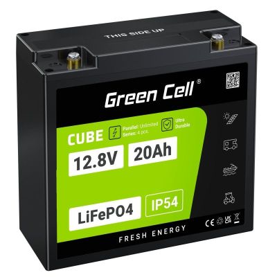 2. GREEN CELL LIFEPO4 CUBE-AKKU 20AH 12V/12,8V 256Wh LFPGC12V20AH
