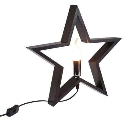 11. Dekorativer Stern mit LED-Beleuchtung, 35 cm, Schwarz