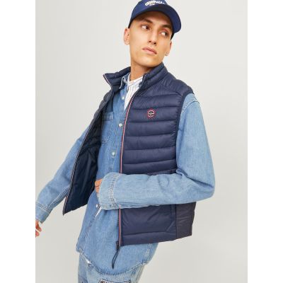 7. Jack & Jones JJEMULTI Bodywarmer Kragen NOOS 12258457 Marineblau/Rot