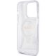 7. Guess Ring Stand Script Glitter MagSafe Hülle für iPhone 15 Pro – transparent