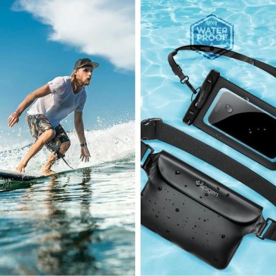 4. Spigen Aqua Shield A621 wasserdichte Hüfttasche + schwimmende Tasche – Schwarz