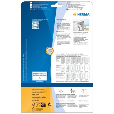3. HERMA 4224 Selbstklebende Etiketten Rechteckig Permanent Silber 25 Stück.
