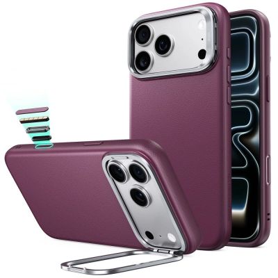 Hülle ESR Atelier Kickstand MagSafe für iPhone 18 Pro / 17 Pro - burgunderrot