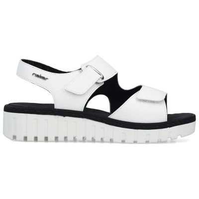 10. Weiße Keilsandalen aus Leder von Rieker, Modell V1382-80