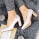 5. Sergio Leone W SK193B Pumps mit beigefarbenem Perlenabsatz 