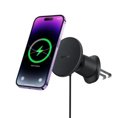 2. Baseus CW01 Autohalterung für iPhone mit 15-W-Induktionsladegerät für Lüftungsschlitze – Schwarz
