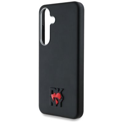 6. DKNY Lederhülle Heart of NY für Samsung Galaxy S25, Schwarz
