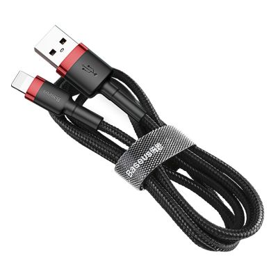 5. Baseus Cafule USB-A / Lightning 2A QC 3.0 Kabel 3 m - Schwarz und Rot