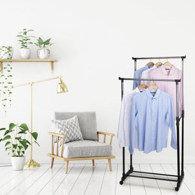 10. Kleiderbügel für Kleiderschrank/Ankleidezimmer 75x42x93-158cm ALPINA