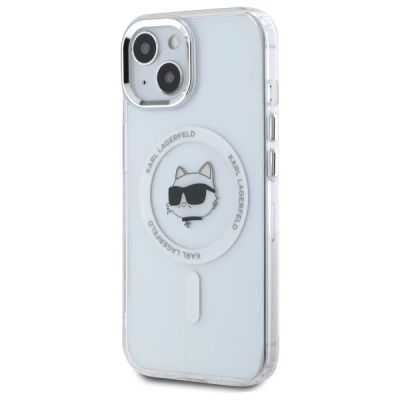 2. Karl Lagerfeld IML Metal Choupette Head MagSafe iPhone 15 Hülle - Weiß
