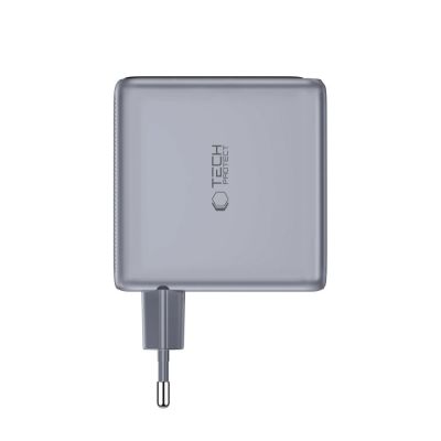 3. Tech-Protect PowerVision NC140W-GaN 4-Port PD 140W / QC3.0 Wandladegerät – Dunkelgrau