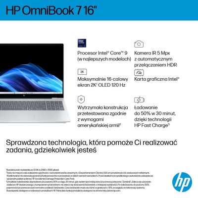 4. HP OmniBook 7 16-az0222nw Core 5 210H 16" 2K 300 Nits AG 16 GB DDR5 5200 SSD512 Intel Grafikkarte 5 MP IR-Kamera 70 Wh Windows 11 Glacial Silver 2 Jahre
