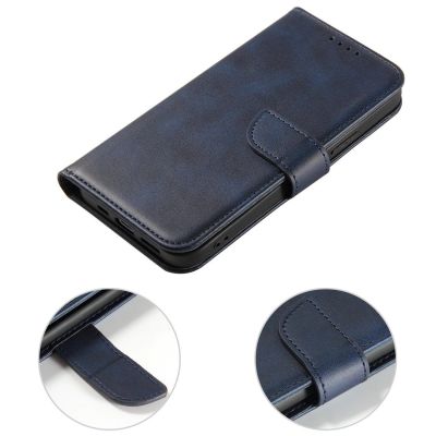 3. Magnet Case elegante Hülle mit Überschlag und Standfunktion für iPhone 14 Max blau
