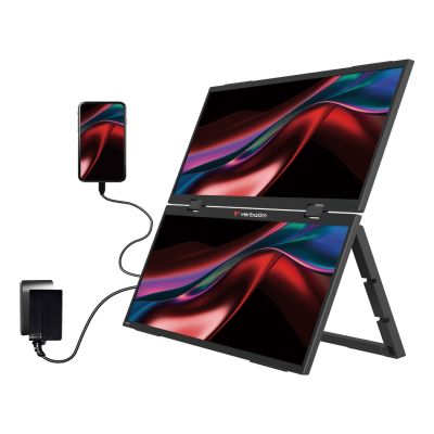 6. Verbatim Tragbarer 15,6" FHD Dual-Monitor Essentials Tragbarer Monitor Schwarz 39,6 cm (15,6") LCD 1920 x 1080 px
