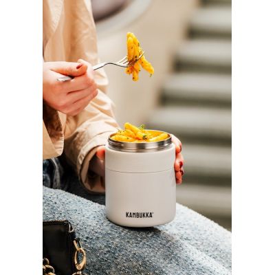 5. Kambukka Bora Lunch-Thermoskanne 600 ml, Kreideweiß