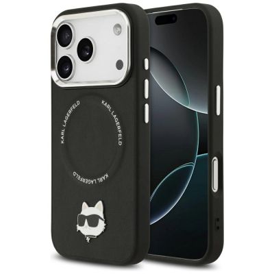Karl Lagerfeld Choupette Pin MagSafe Case für iPhone 17 Pro Max - Schwarz