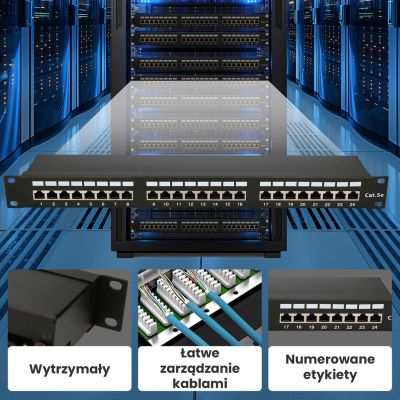 14. Extralink Patchpanel CAT5E STP V2 24 Ports