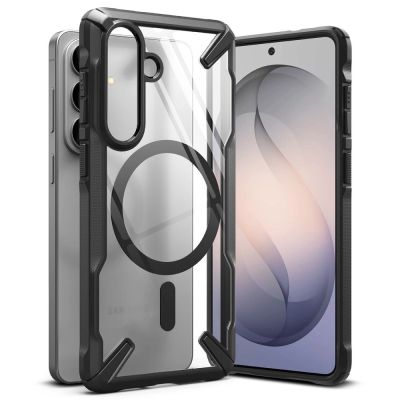 Ringke Fusion X Magnetische MagSafe Hülle für Samsung Galaxy S26 - Transparent Schwarz