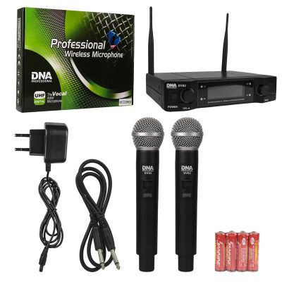 11. DNA DVS2 – Drahtloses Mikrofon, 2 Handsender + Basisstation, UHF-Band 560–590 MHz