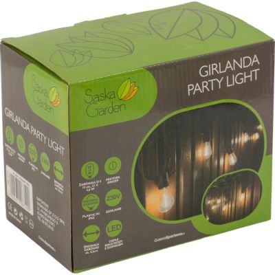 5. Party-Lichterkette für den Außenbereich, 10 Glühbirnen, 10 LEDs, 8 m, 230 V