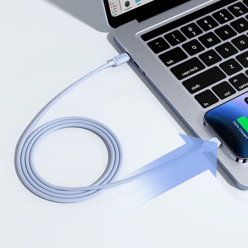 6. Joyroom Multi-Color Series A14 USB-C/ Lightning 20W Kabel 1,2 m – Blau
