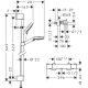 2. Hansgrohe Crometta Brusersystem mit 65 cm Vario Brusesat und Ecostat 1001 CL Thermostatarmatur für Frembygning