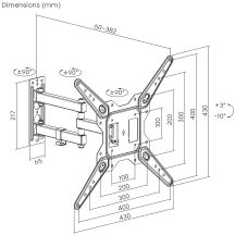 MACLEAN TV- ODER MONITORHALTERUNG, UNIVERSAL, MAX. VESA 400X400, 23-55", 30KG, SCHWARZ MC-701N