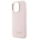 6. Guess Silikon Script Metal Logo & Frame Hülle für iPhone 16 Pro Max – Rosa