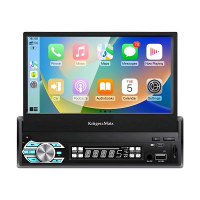 Kruger&Matz KM2018 Autoradio mit ausziehbarem 7-Zoll-CarPlay/AndroidAuto-Bildschirm