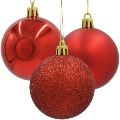 2. Dekorative Kunststoffkugeln, 12 Stück, 60 mm, rot