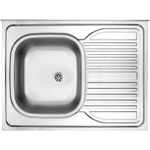 Einzelbecken-Edelstahlspüle mit Abtropffläche auf der rechten Seite - Overlay ZM6 011P 5907650846512