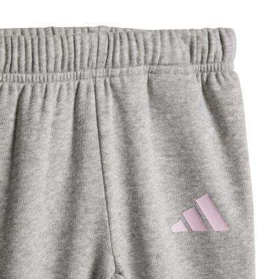 7. Adidas Essentials Pink und Grau Kinder-Trainingsanzug JY0303