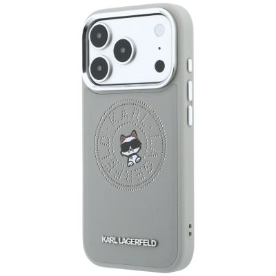 2. Karl Lagerfeld Point & Choupette Sketch MagSafe Hülle für iPhone 18 Pro Max / 17 Pro Max – Grau