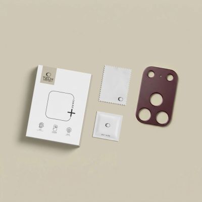 9. Kameraabdeckung Tech-Protect Camalloy Fit+ für iPhone 18 Pro – burgunderrot