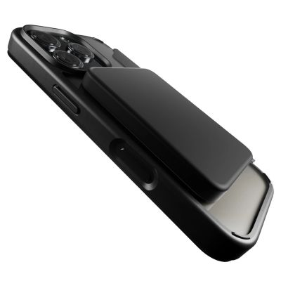 10. Puro Book Mag MagSafe Lederhülle mit Flip und Kartensteckplatz für iPhone 16 Pro Max – Schwarz