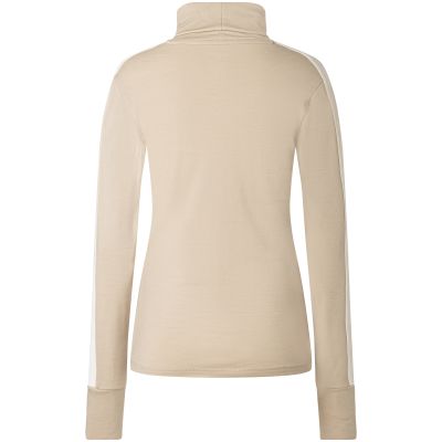 3. Damen-Longsleeve mit Stehkragen SUPER.NATURAL W KRYSSEDE SKI ROLL NECK beige