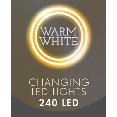 32. Weihnachtsbaumbeleuchtung, Lichtvorhang für den Außenbereich/Innenbereich, 240 LEDs, 600 x 60 cm, mit Fernbedienung, warmweiß