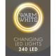 32. Weihnachtsbaumbeleuchtung, Lichtvorhang für den Außenbereich/Innenbereich, 240 LEDs, 600 x 60 cm, mit Fernbedienung, warmweiß