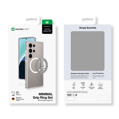 6. AmazingThing Minimal Mag Case mit Magnetring und Magnetring für Samsung Galaxy S25 - Transparent