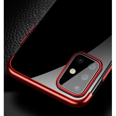 6. Clear Color Silikon Gel Electroplating frame Handyhülle Schutzhülle für Samsung Galaxy A72 4G schwarz