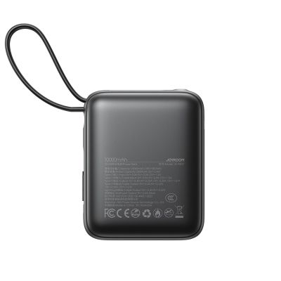 3. Joyroom JR-PBF27 10000 mAh 22,5 W Powerbank mit integrierten USB-C- und Lightning Kabeln - Schwarz