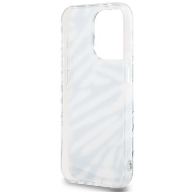 6. Karl Lagerfeld IML Zebra Pattern & Cord Hülle für iPhone 15 Pro Max – Schwarz